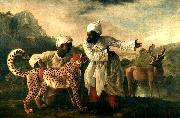 George Stubbs Gepard mit zwei indischen Dienern und einem Hirsch Sweden oil painting artist
